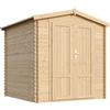 TIMBELA M343F1 Casetta Da Giardino In Legno 3,53 m², Capanno Da Giardino Per Esterno Con Pareti Da 19 mm, Casetta In Legno Per Attrezzi E Biciclette, Senza Pavimento, Porte A Pannello In Legno Massell