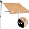 vidaXL Tenda da Sole Retrattile Manuale con LED 100 cm Gialla e Blu