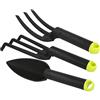 COM-FOUR® set di attrezzi da giardino premium 3 pezzi - piccolo coltivatore, spatola per fiori e forchetta per fiori - per giardino e balcone (Set 3-3 pezzi)