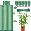 XMSHENG 15 Pezzi Sostegno per Pomodori con 30 Moschettoni 5 Tubi di Prolunga, Bastoni per Pomodori Piante Estensibile, Bastoni per Pomodori Multifunzionali