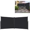 JOIEYOU Tenda da sole laterale allungabile, opaca, verticale, per esterni, frangivista, separatore spazio, tenda parasole laterale, per balcone e terrazza, 200 x 300 cm, antracite