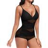 Niwicee Donna Shapewear Body Contenitive Intimo Modellante Guaina Contenitivo Shapewear Dimagrante Pancia Piatta Invisibile Perizoma Snellente Shaper Senza Cuciture Spallino Regolabile (Nero, M)