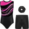 Linyuir Bambini Body Ginnastica Artistica Bambina Body Da Ginnastica Artistica Con Leggings Pantaloncini Completo Ritmica Set Di Per Ragazze Viola 13-14 anni