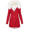 Generico Giacca Invernale da Donna Oversize in Peluche Cappotto Donnas Lungo Caldo Pile Piumino Trapuntato Con Pelliccia Calda Fodera in Orsacchiotto Maniche Lunghe Taglie Forti Moda Parka Antivento Cappotto