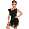 Yiesvsov Vestito Ballo Latino Bambina Abito Danza Latino Americano Bambina Vestito degli Anni ' Bambine da Ballo per Ragazze Danza Jazz Nero 11-12 Anni