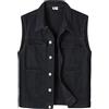 KTWOLEN Gilet di Jeans da Uomo Senza Maniche Giacca, Nero, M