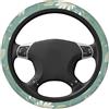 Myfsucce Coprivolante in poliestere antiscivolo, accessori per auto, universale, 38 cm, margherite bianche su sfondo verde acqua