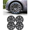 LALAIJDOU Copricerchi di ricambio per cerchioni da 19, set di 4 coprimozzi compatibili con Tesla Model y, nero opaco（Nessuna distinzione tra destra e sinistra）
