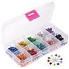 Jodsen 500 Pezzi Map Push Pin Decorative a 10 Colori Puntine a Testa Tonda in Plastica con Punte per ago in Acciaio Puntine per Bacheca Marcatura Tessuto Sughero Cartone Feltro, 0,15 x 0,6 Pollici
