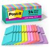 Post-it Super Sticky Notes, 7,6 cm x 7,6 cm, collezione Miami, 24 blocchetti/confezione, 70 fogli/blocco blu, verde, arancione, rosa 70 fogli autoadesivi
