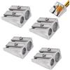 HIDRUO Magnesium Pencil Sharpener, Handheld Metal Pencil Sharpener with 2 Holes, Makeup Pencil Sharpener for Schools, Offices, Art Projects (4PCS)