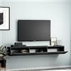 Dmora Mobile Porta TV Lamena 180x31x26h cm Nero 3 Ante 3 Vani, Apertura a Ribalta