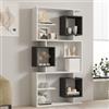 Dmora Libreria Horizon 90x25x172h cm Bianco 8 Ripiani Installazione Fissaggio al Muro, Biblioteca Sfumatura Colore Struttura Antracite