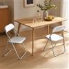 Dmora - Set di 2 sedie pieghevoli Marbella, Poltrona salvaspazio, Sedia per ospiti, Seduta per riunioni in simil ecopelle, 43x47h80 cm, Bianco