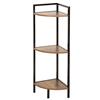 AKTIVE Max Home Scaffale angolare, 3 livelli, 24x24x80 cm, Portata massima 6 kg, Acciaio nero, Legno, Contenitore, Facile montaggio, Soggiorno, Camera da letto, Cucina, Decorazione (18453)