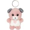 GIPSY TOYS - PORTACHIAVI IN PELUCHE CANE CUTYDOOS LOVEROSA CIPRIA E GRIGIO - 8 CM - REGALO SAN VALENTINO E FESTA DELLA MAMMA - ACCESSORIO TENDENZA -REGALO ORIGINALE - COMPLEMENTO PER BORSE E CHIAVI