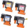 Chrees Testina di stampa di ricambio per DesignJet 100 110 111 500 510 800 813 850, 4 pezzi, magenta, nero, ciano, giallo