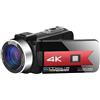 WAFOHSR Videocamere Digitali For Visione Notturna For Lo Streaming Live Webcam Fotografia WIFI Remote 4K Vlog Camcorder Registratore A Infrarossi Messa A Fuoco Accurata(128G SD Card,Red)