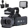 WAFOHSR 4 Ruota La Videocamera Vlog Con Touch Screen 4K UHD For Lo Streaming Live Webcam WIFI 64MP Fotocamere Digitali Messa A Fuoco Automatica Messa A Fuoco Accurata(64G SD Card,Wireless MIC Light)