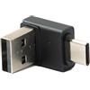 System-S Adattatore USB 3.0 tipo A maschio a 3.1 C maschio unidirezionale angolo giù cavo angolare 10 Gbps 100 W