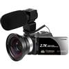 WAFOHSR 2.7K Videocamera Digitale For Uso Domestico Zoom 16X 30MP Vlogging Webcam 3.0 Ruota Touch Screen Messa A Fuoco Accurata(With Lesn MIC)