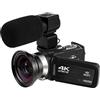 WAFOHSR Videocamera Vlogging 4K Completa For Lo Streaming Live Digitale For Esterni WiFi Webcam 16X Registratore Fotografia Messa A Fuoco Accurata(No SD Card,Gray)