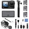 DJI Osmo Action 4 Combo Adventure Bundle- Action Cam Impermeabile 4K/120fps, FOV di 155º Ultra Ampio, Sensore da 1/1.3 Pollici, 10 Bit e D-Log M, Fino a 7,5 Ore con 3 Batterie Extra