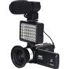 WAFOHSR Videocamera Vlogging 4K Completa For Lo Streaming Live Digitale For Esterni WiFi Webcam 16X Registratore Fotografia Messa A Fuoco Accurata(No SD Card,Silver)