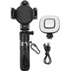 Durashmall Treppiede portatile per selfie con design retrattile, telecomando staccabile wireless e luce di riempimento integrata, lega di alluminio ABS per fotografia e videografia del telefono B (C)