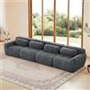 Bladez Divano modulare a 4 posti, in peluche di alta qualità, senza montaggio, moderno Boneless, seduta extra profonda, morbido, schiuma altamente elastica, per soggiorno, grigio, 4 posti