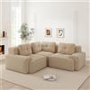 Muskel Divano angolare modulare a forma di L, a compressione sottovuoto, moderno a 3 posti, senza montaggio, per il soggiorno (beige, 3C)