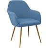 EBETA Coprisedie con Schienale Coprisedia per sedia da ufficio, Elasticizzato Copripoltrona Fodera per poltrona, Coprisedia per il trucco (Blu denim, 2 Pezzi)