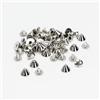 Heart Rock Borchie per Tessuti a Cono in Ottone Set 25 Pezzi, ⌀ 0,8 cm, Borchie per Pelle, Denim, Ecopelle in Stile Punk, Metal, Rock - Made in Italy