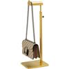 MINGZE Espositore per borse, con gancio singolo, regolabile in altezza 37-60 cm, base piatta stabile, multiuso, in metallo, per boutique store o casa, organizer per borse