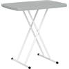 Outsunny Tavolino da Giardino Pieghevole con Altezza Regolabile, Tavolino da Caffè per Esterni con Piano in HDPE, Struttura in Metallo, per Balcone e Terrazzo, 76x50x74 cm, Grigio Scuro