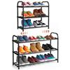WUFANC Scarpiera Salvaspazio 3 Livelli Espandibile, Porta Scarpe da Ingresso Regolabile 45-85 cm per 6-12 Paia, per Corridoio, Soggiorno, Camera da Letto Armadio, Nero