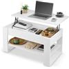 defiPad Tavolino Salotto Sollevabile con Contenitore - Tavolo da Caffè Regolabile in Altezza 45-61 cm - Prodotto nell'UE - Design Moderno Stile Industriale - Coffee Table (Bianco)