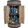 WEECO Barile con due ante, armadio per bevande, Whisky bar, Barile di vino, Cantinetta Portabottiglie in Legno, Mini Bar scaffale rotondo, Scaffale vino Botte vini, Barile Grappa, Barile da whisky