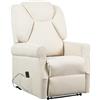 POLTRONE ITALIA Poltrona Relax Alzapersona Zero Gravity 2 motori reclinazione indipendente schienale pediera Carrello retrattile per spostamento utente antimacchia anziani soffice Beige