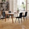 BRILVERDE Set di 4 sedie per sala da pranzo, sedie da soggiorno con schienale e gambe in metallo, sedia multifunzionale per sala da pranzo, cucina e soggiorno, velluto nero, 44 x 46 x 86 cm
