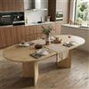 HIYYIH Tavolo da pranzo allungabile ovale, 120/160 * 80 cm, Tavolo allungabile moderno angoli arrotondati, stile semplice, piano del tavolo ispessito, tavolo da cucina per 4-6 persone, colore rovere