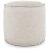 Deshome Pouf da esterno e interno - Pouf poggiapiedi tondo Ø 60 cm da giardino idrorepellente sfoderabile, Puff design moderno per divano soggiorno camera da letto Light Pouf Beige