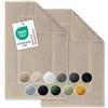 Blumtal tappeto bagno assorbente premium in spugna 50x80cm 2pz - tappeti bagno certificati OEKO-TEX - tappetino bagno assorbente cotone 100% - bathmat in marrone talpa