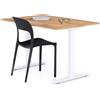 Mobili Fiver, Scrivania Fissa Clara 120x80 Rovere Rustico con Gambe Bianche, Nobilitato/Alluminio/Acciaio, Scrivania moderna per Ufficio