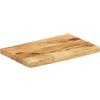 Keeushr Piano in legno di mango massiccio, 40 x 30 x 3,8 cm, con bordo alberi, bordo naturale rustico, piano di ricambio versatile per tavoli a casa o commerciale, facile da pulire