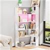 Ztexkee Libreria angolare con barra luminosa a LED Scaffale a 6 Ripiani 169 cm Libreria a forma di L Scaffale angolare per camera da letto, soggiorno, cucina, casa, ufficio, bianco