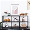 HDANI Consolle Extra Lungo da 160 cm in Metallo con 3 Ripiani, Tavolo da Divano, Consolle Stretta, Stile Moderno, Adatto per Ingresso, Soggiorno, Camera da Letto, Nero, 160×30×80 cm