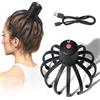 PORFOYO Massaggiatore elettrico per la testa a 360 gradi con 3 modalità, massaggiatore scalp ricaricabile, senza fili, portatile, massaggiatore per cuoio capelluto per rilassamento, alleviare lo stress e