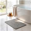ActivoTex Tappeto Bagno Diatomite Ad Asciugatura Rapida - Tappeto Diatomite Bagno in Pietra Naturale Ultra Assorbente - Tappeto Doccia Pietra Antiscivolo per Doccia, Vasca e Bagno (Cloud Grey)