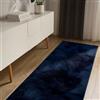 benuta Basic Tappeto salotto Furry - Blu scuro 70x200 cm - Soffice salotto - Retro antiscivolo - Lavabile - Compatibile con riscaldamento pavimento
